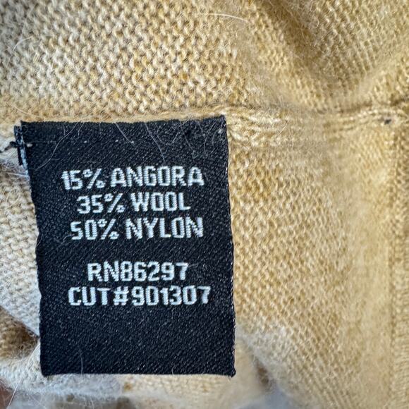 BCBGMaxazria Dress Women XL Tan Apron Style Knit Mini Angora Mini Casual Neutral - Picture 4 of 7